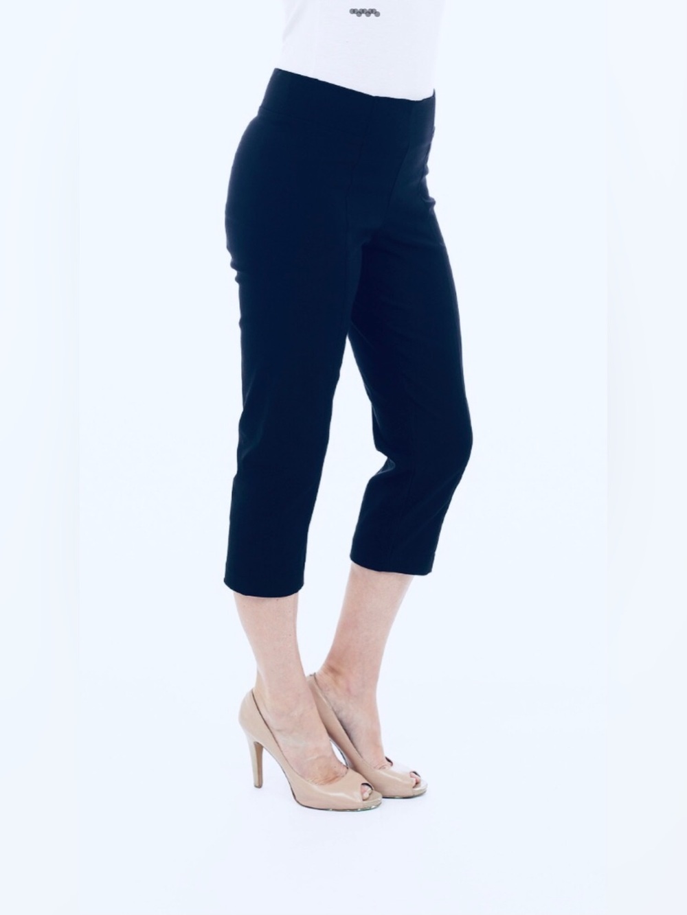 DKR Apparel Bengaline Pull On Capri-Navy